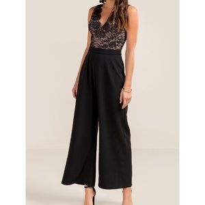 Francesca’s Amaya Lace Top Jumpsuit